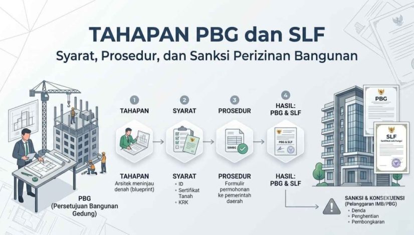 apa saja tahapan syarat, prosedur, sanksi pbg dan slf